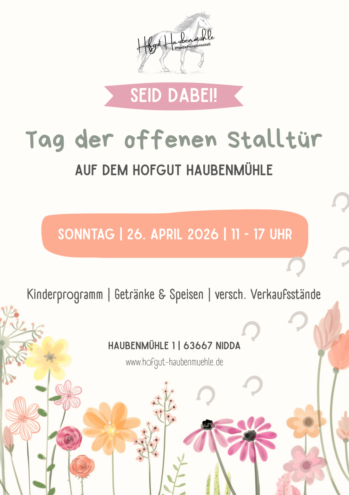 Green And Pink Floral Spring Garden Party Flyer - 1