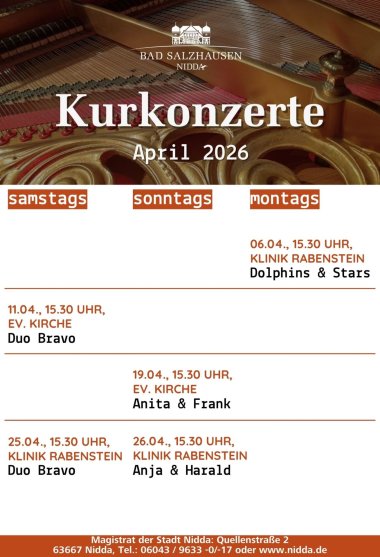Kurkonzerte 2026 - Kurkonzerte - April 2026