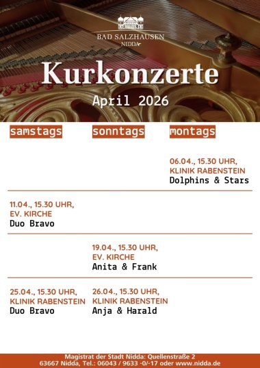 Kurkonzerte 2026 - Kurkonzerte - April 2026 Kurkonzerte 2026 - Kurkonzerte - April 2026