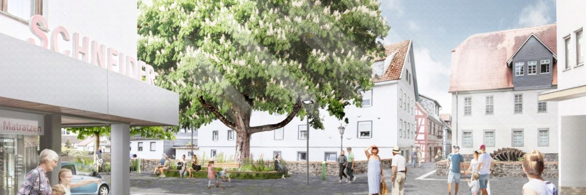 Grafik Brücke Nidda-Ufer Kernstadt