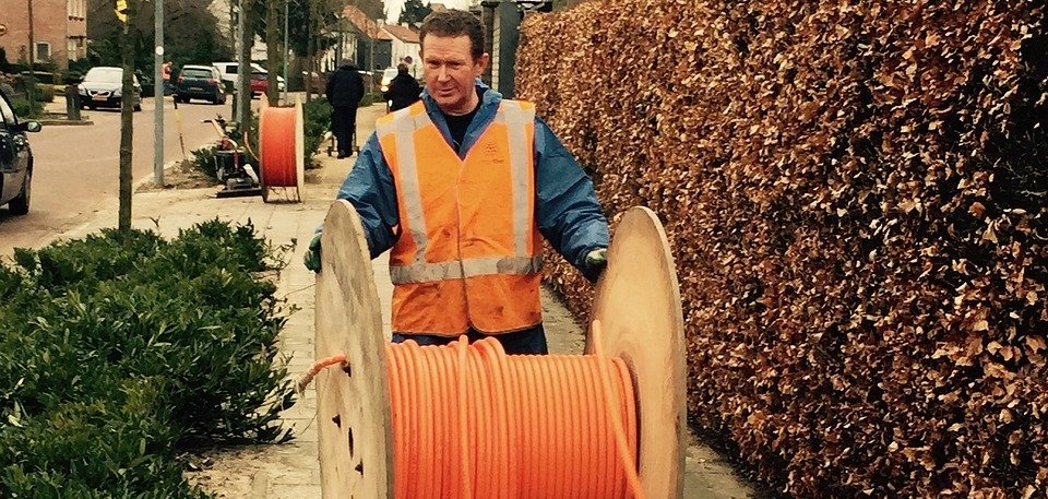 Kabeltrommel Glasfaser Foto