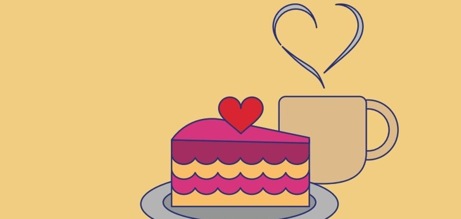 Grafik kaffee und kuchen