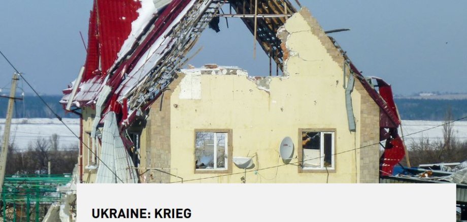 Foto eines zerstörten Hauses