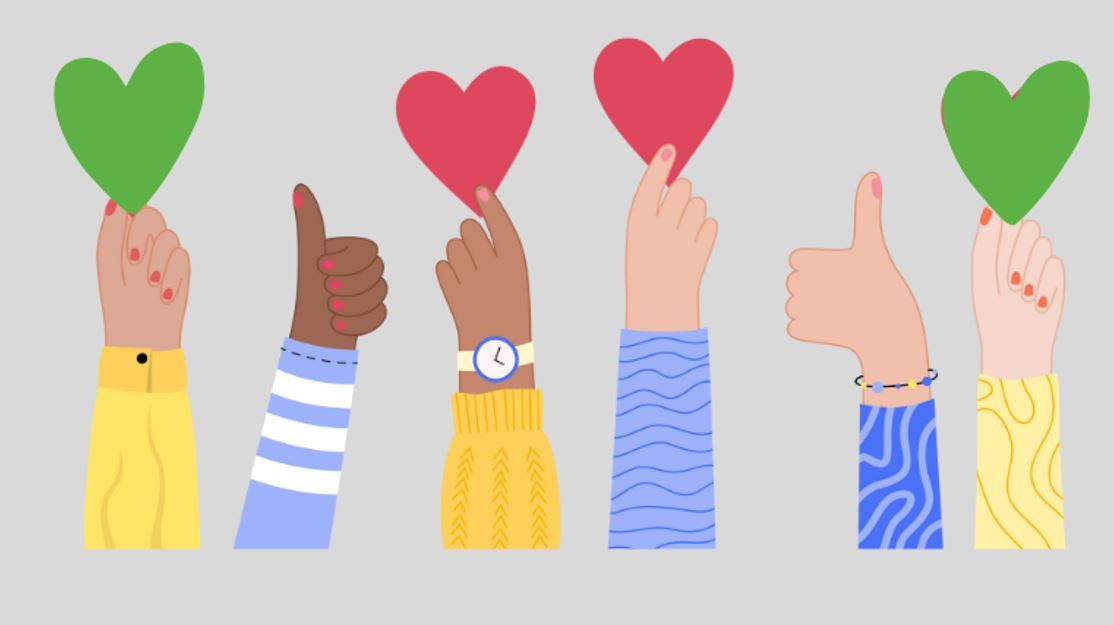 Grafik Arme und Herzen