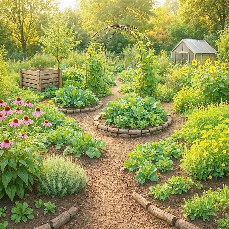 Foto einen nachhaltig gestalteten Gartens