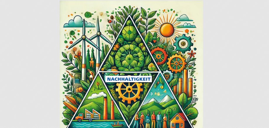 KI generiertes Bild mit Elementen der Nachhaltigkeit