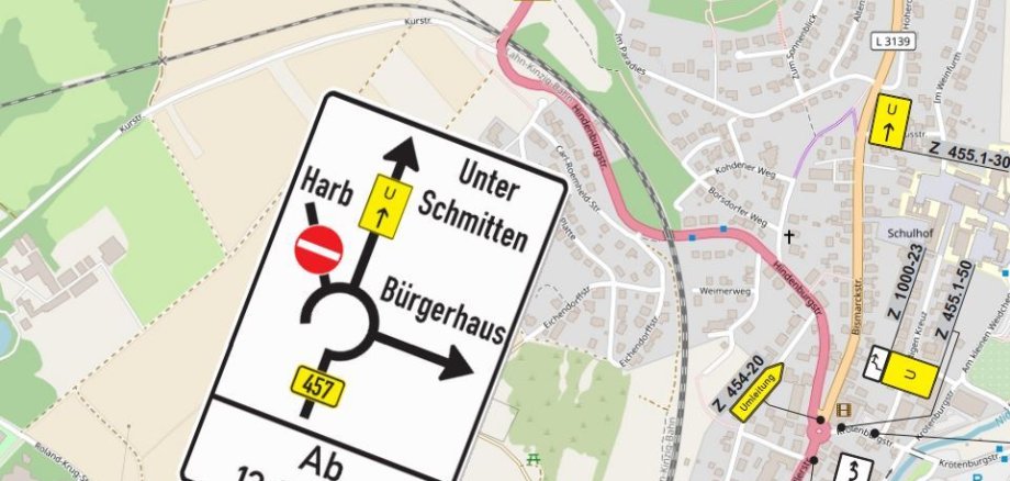 Plan rund um die Hindenburgstrasse
