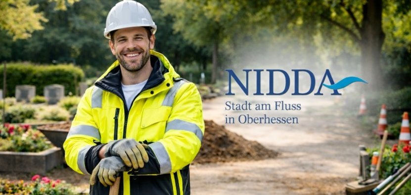 Bauhofmitarbeiter auf einem Friedhof