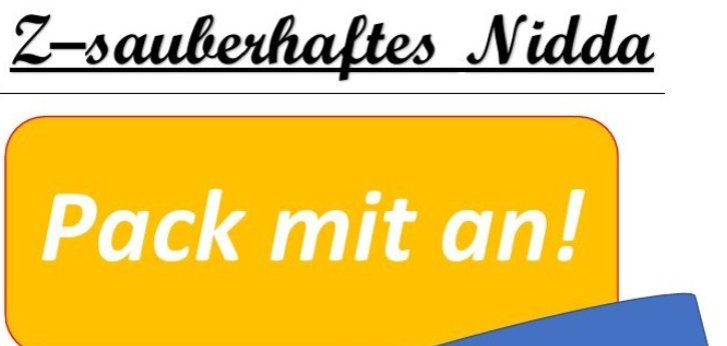 Schriftzug Sauberhaftes Nidda